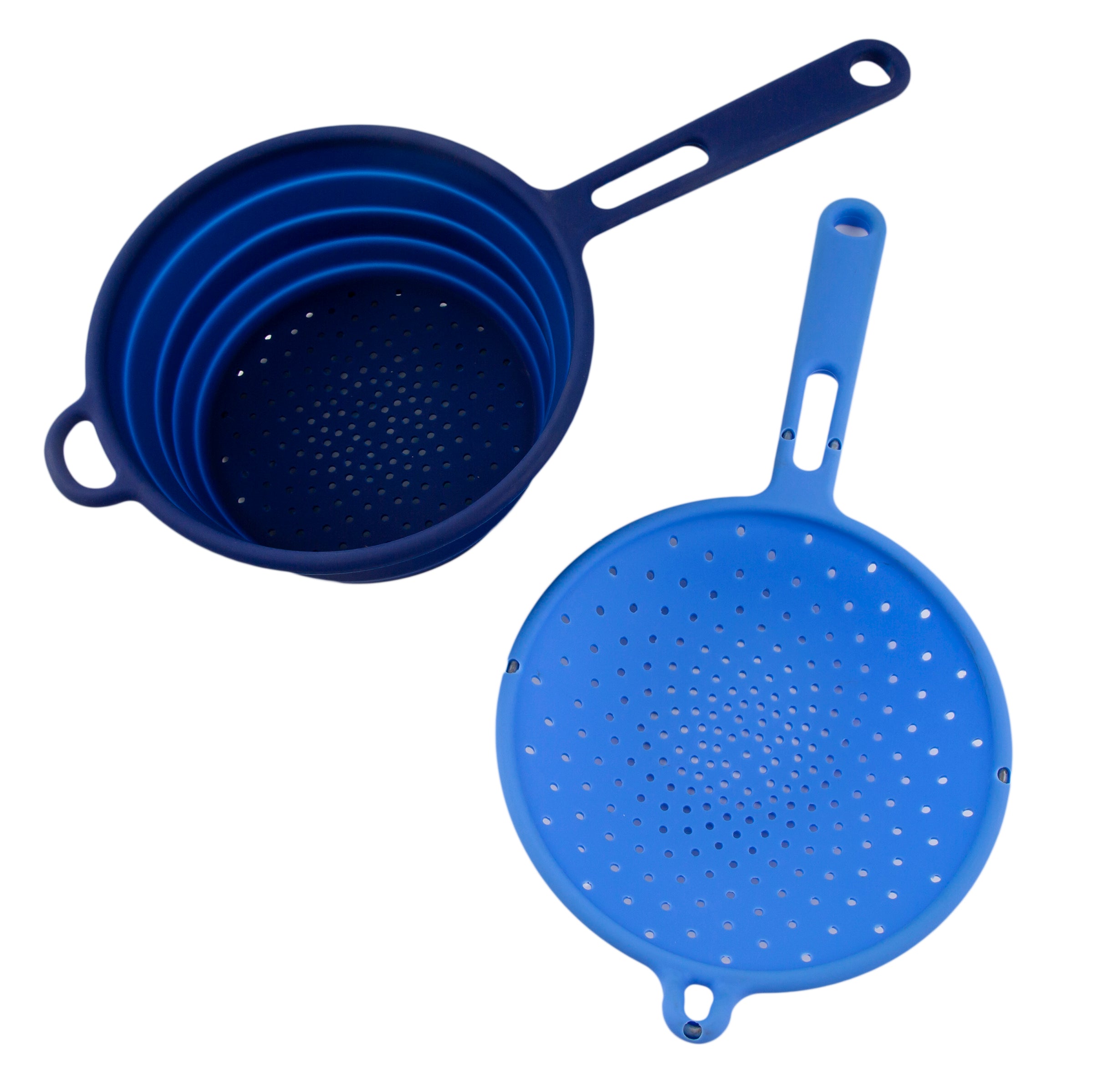 Robert Irvine 2-Piece Silicone Colander Set, Blue
