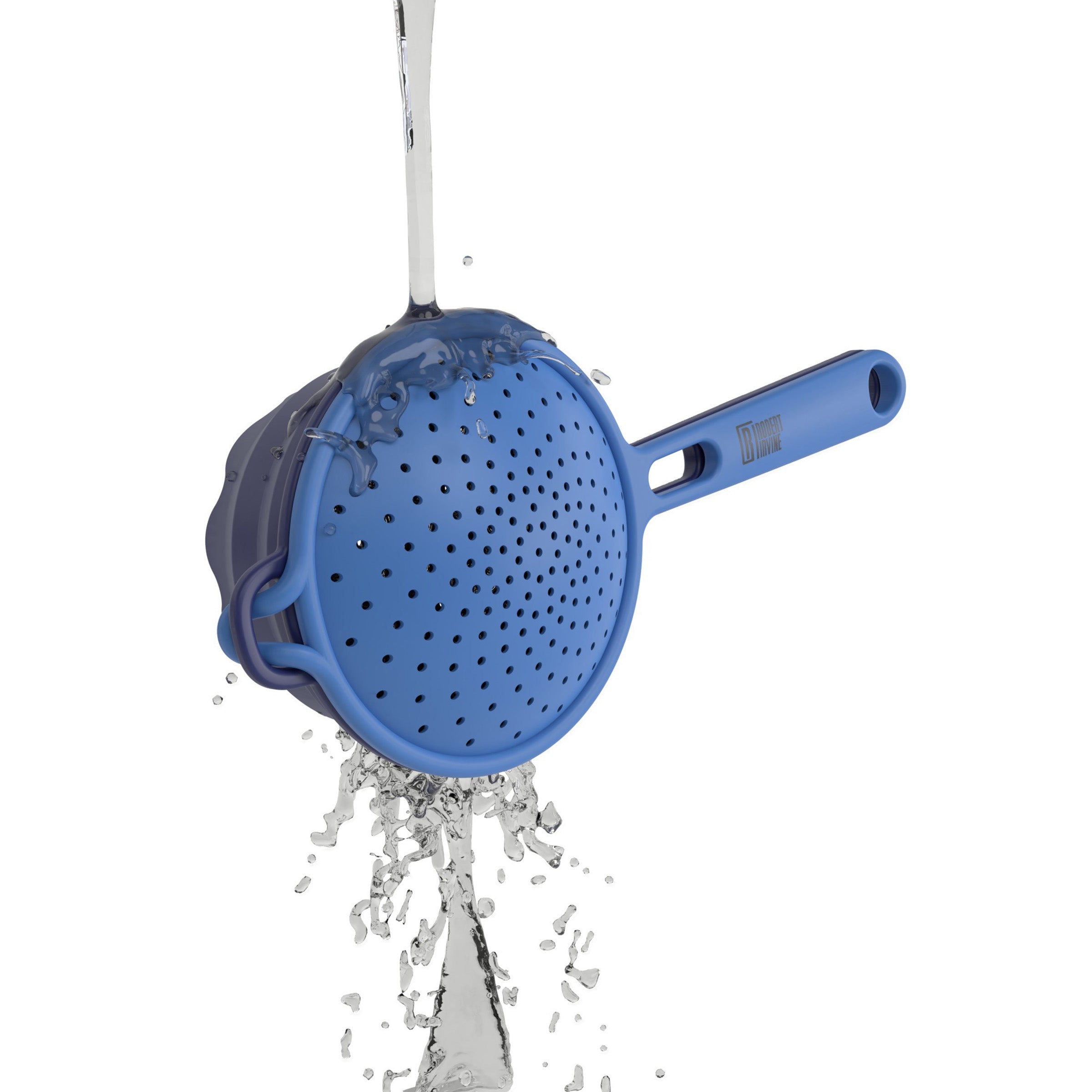 Robert Irvine 2-Piece Silicone Colander Set, Blue